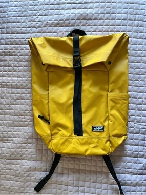 Eddie Bauer Yellow Roll-Top Backpack with Black Straps